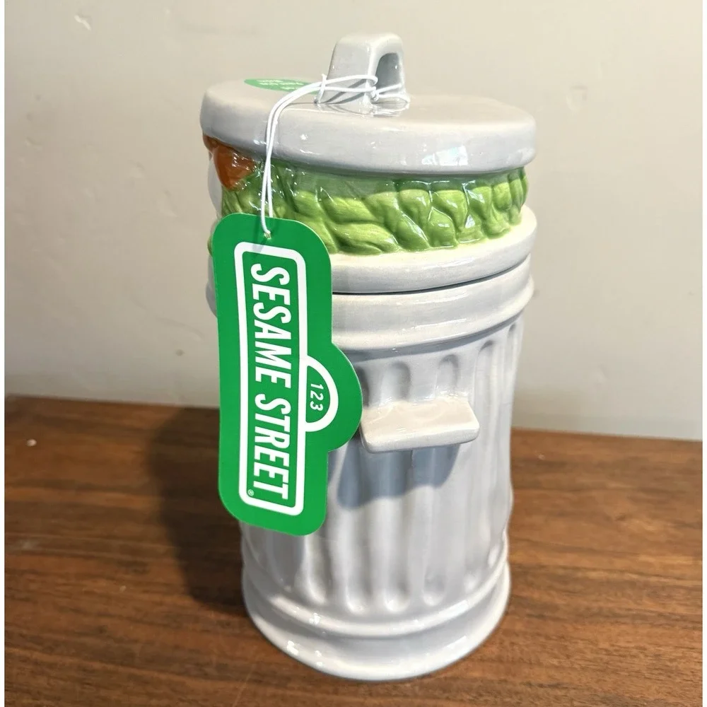 Vintage Style OSCAR THE GROUCH COOKIE JAR Sesame Street 11-inch Hand Painted